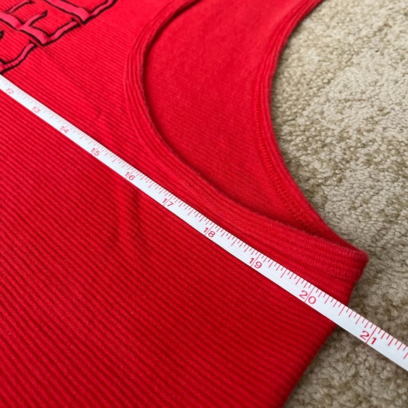Vintage 1993 Speedo Muscle Tank Top, Mens XL, Red Ribbed Single Stitch Tank USA - Picture 9 of 10